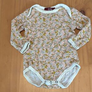 Milkbarn Floral Bodysuit - Pink and Cream